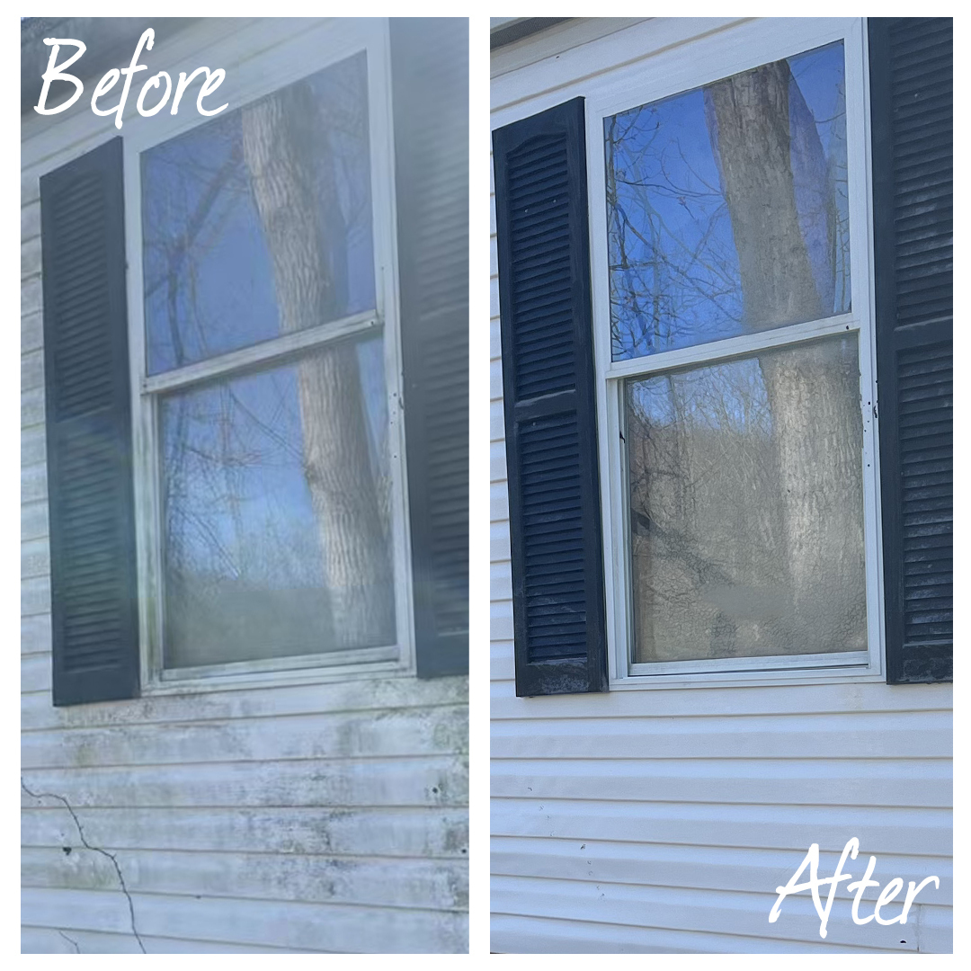 Before and after deck cleaning